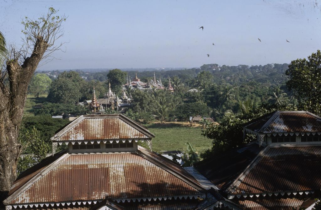 Burma, Rangoon, Shwe Dagon Pagoda, view of monastery