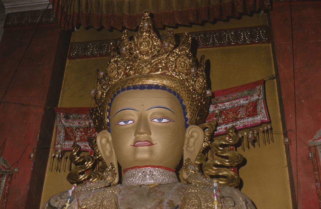 Nepal, Swayambhunath, monk devotion