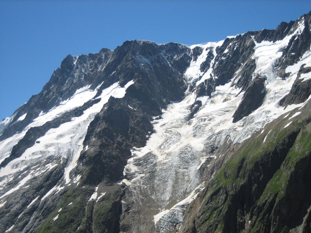 Glacier on Winter Mountain in Chelenalp Valley