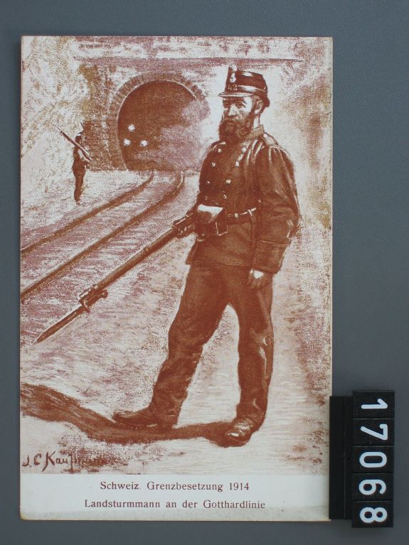 Switzerland. Border occupation, 1914, Landsturmmann on the Gotthard line