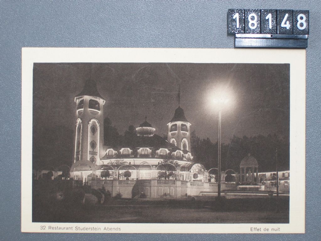 Schweizerische Landesausstellung, 1914, Bern, Restaurant Studerstein Abends