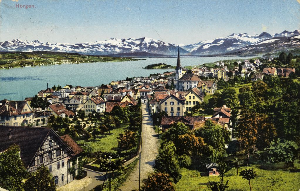 Horgen, view with lake