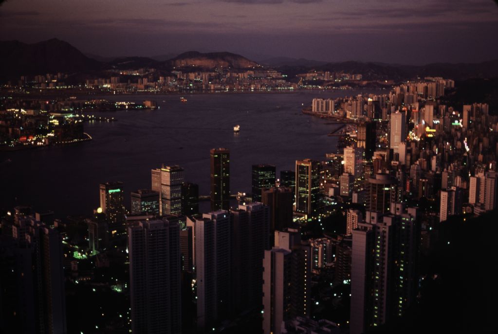 Hong Kong, Kowloon and Victoria Peak by night