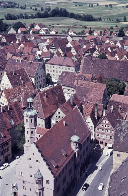 Nördlingen, view from tower to town house