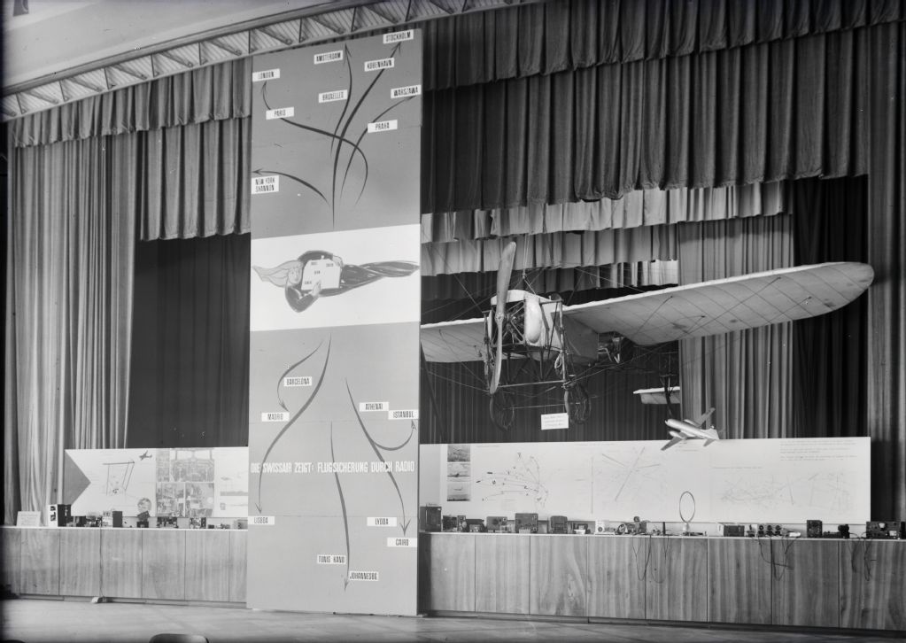 Swissair exhibition "Air Traffic Control by Radio" with Blériot monoplane