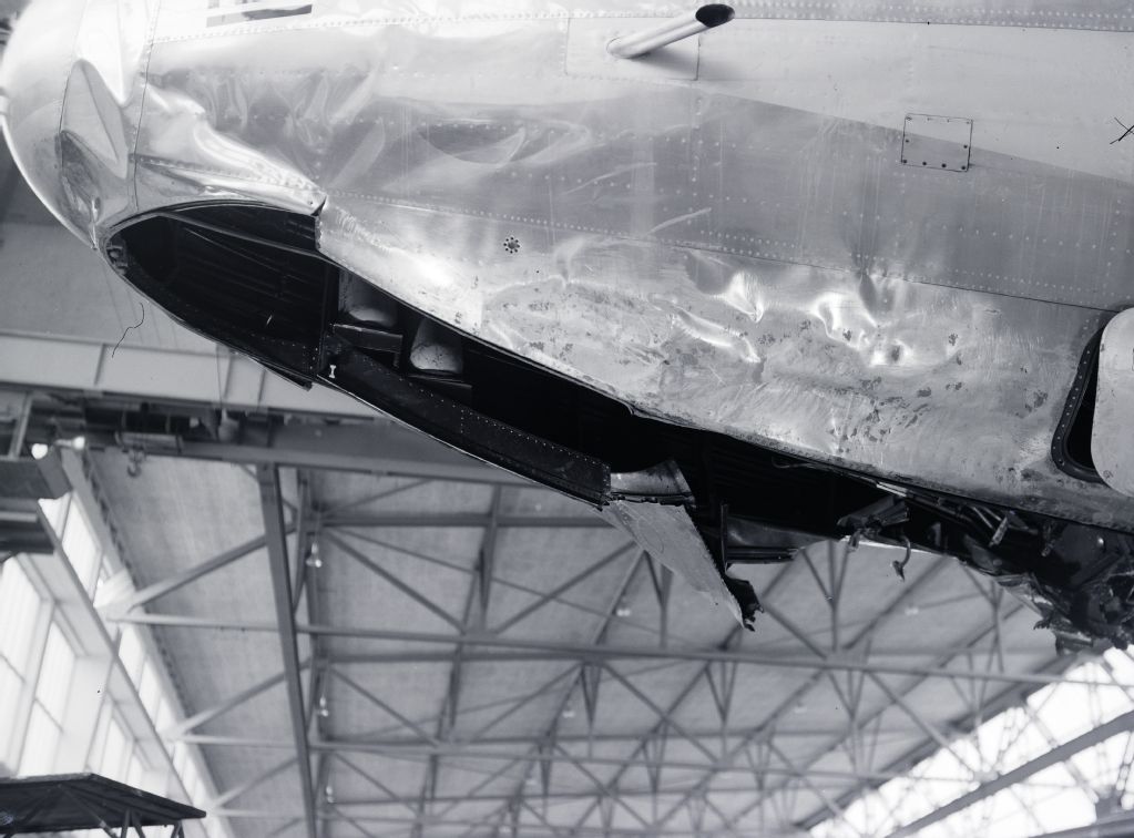 Damage to Douglas C-54 E-5 DO DC-4, HB-ILU "Unterwalden"