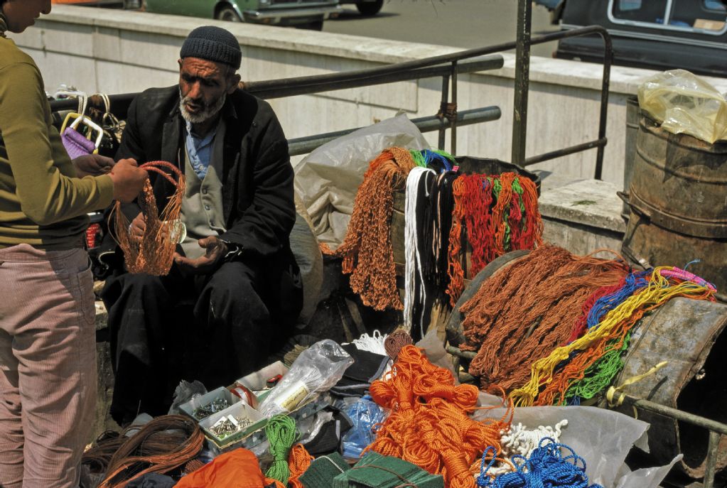 Tehran, vendor in front of bazaar