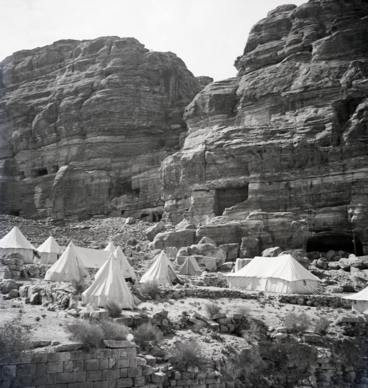 Expedition camp at the "Temple of Dushares" (Qasr el-Bint)