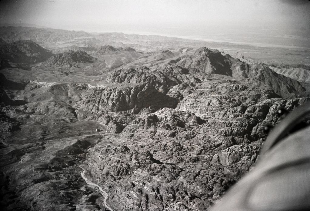 Rock mountains of Petra, from 2000 m altitude