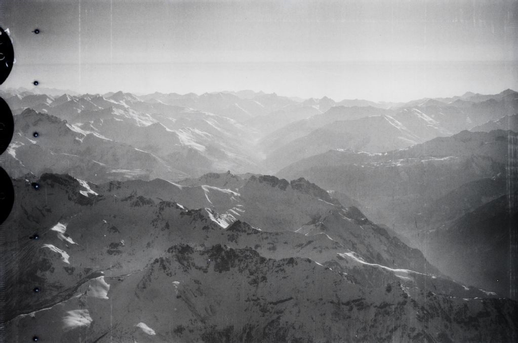 Valley of the Durance with Punta Ramiere from 4500 m altitude, view to east-northeast (ENE)
