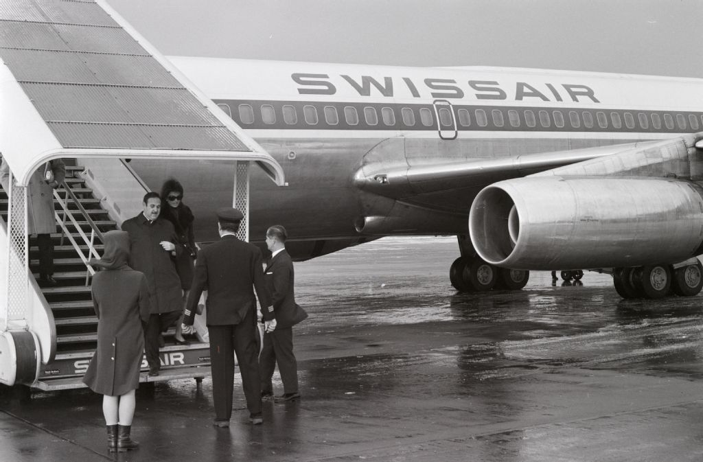 Arrival of Jacky Onassis at Zurich-Kloten Airport