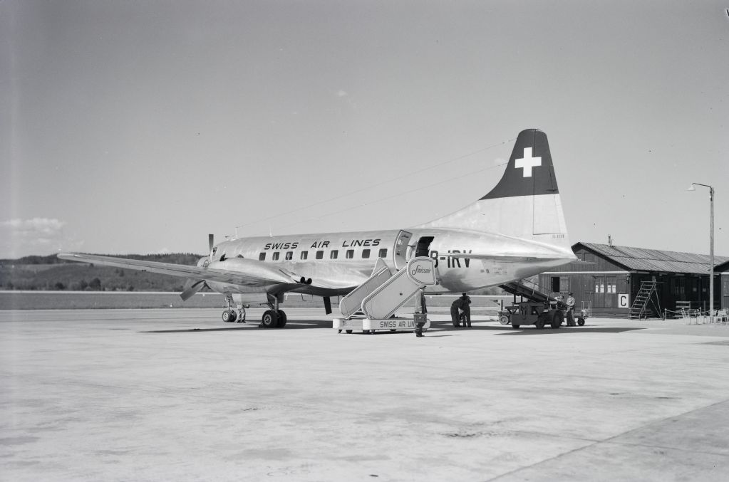 Convair CV-240-11, HB-IRV "Neuchâtel" on the ground in Zurich-Kloten
