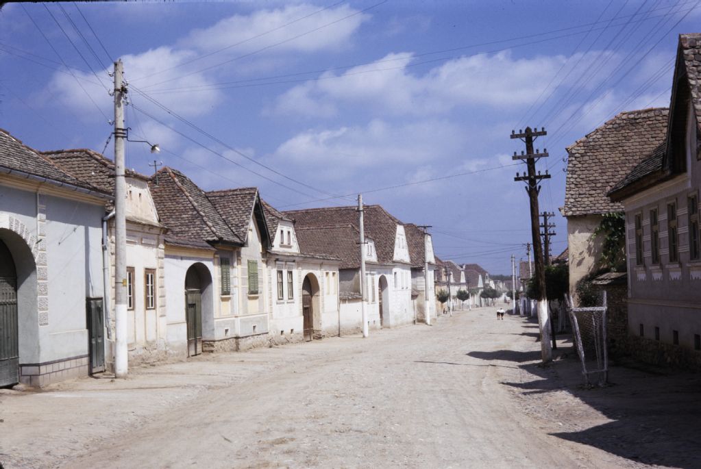 Gîrbowa, village street and houses