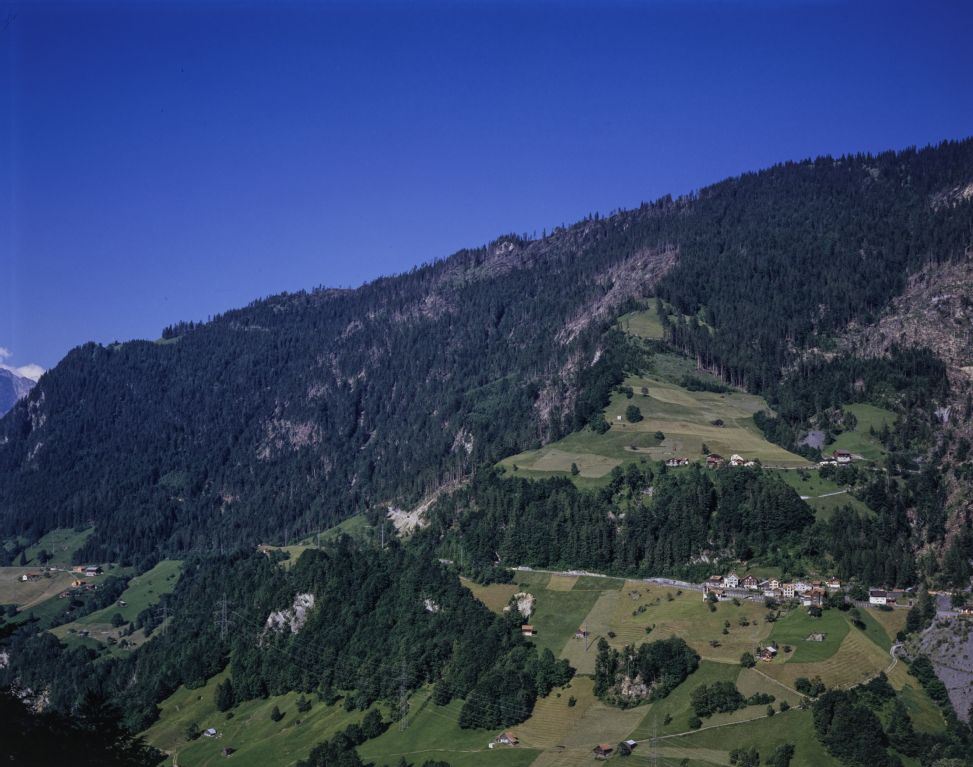 Pfäfers SG, west view of Bläs, Vadura and Böden with western slope, Bläser Berg and Chemi