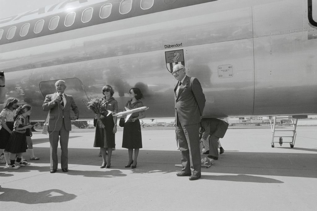 Christening of the McDonnell Douglas DC-9-51, HB-ISW with the name "Dübendorf" in Zurich-Kloten