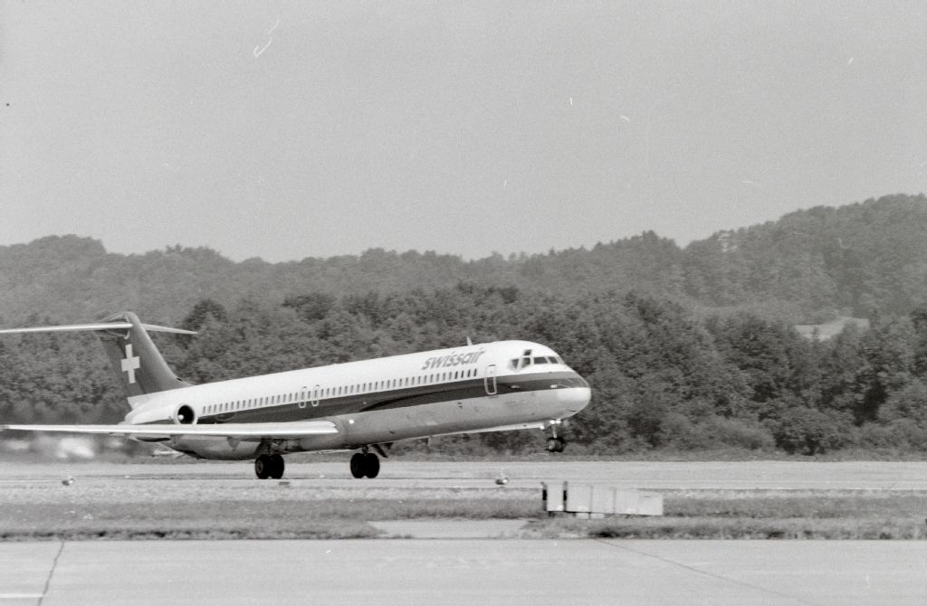 Swissair's Douglas DC-9 taking off from Zurich-Kloten