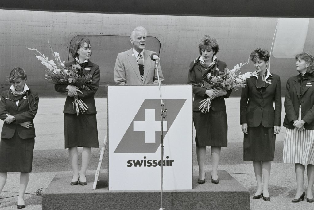 Christening of the McDonnell Douglas DC-9-81, HB-INP with the name "Oberglatt" in Zurich-Kloten
