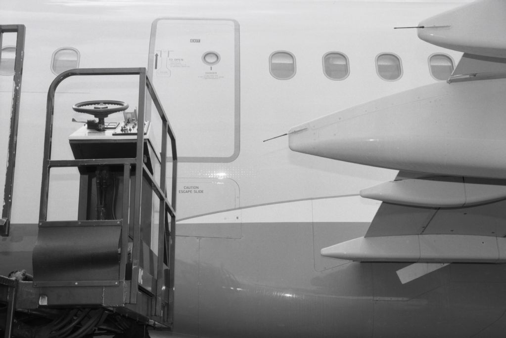 Passenger door of an Airbus A320 of Swissair