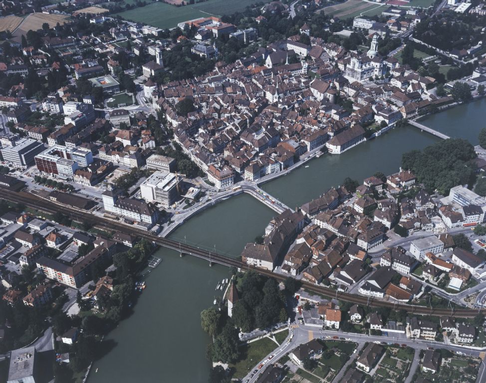 Solothurn, old town, Aare river, view to north-northeast (NNE)