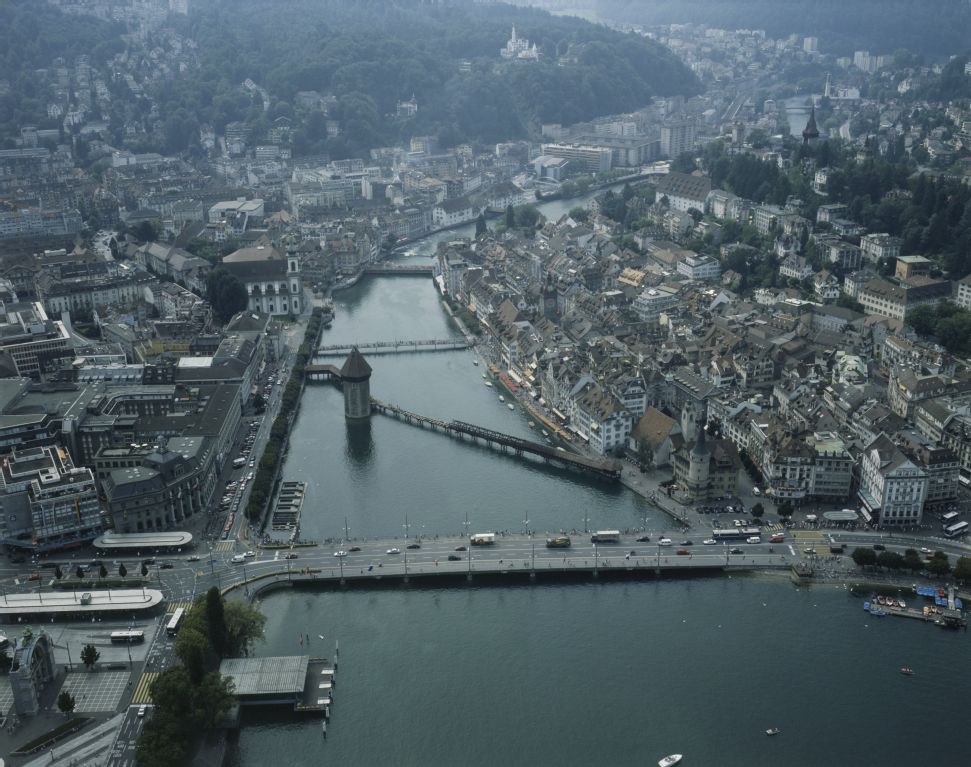 Lucerne, Chapel Bridge (fire 18.08.1993)