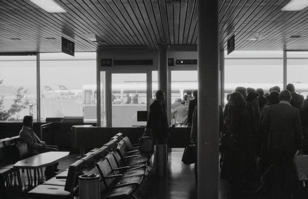 Departure hall in Terminal A at Zurich-Kloten Airport