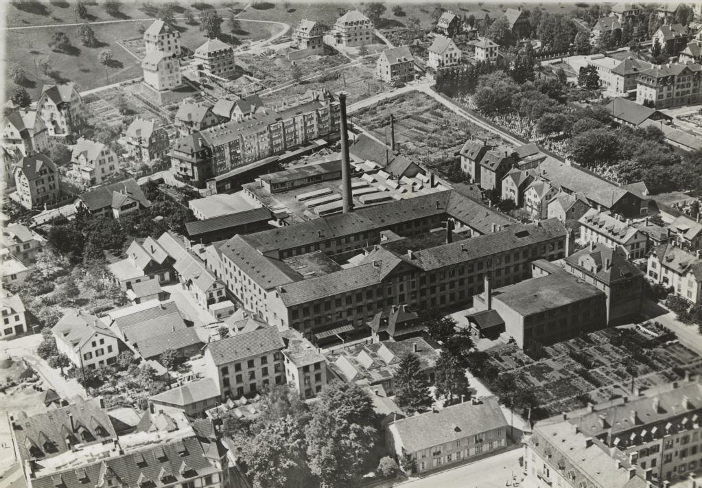 Baden, Merker metal goods factory, view to the west (W)