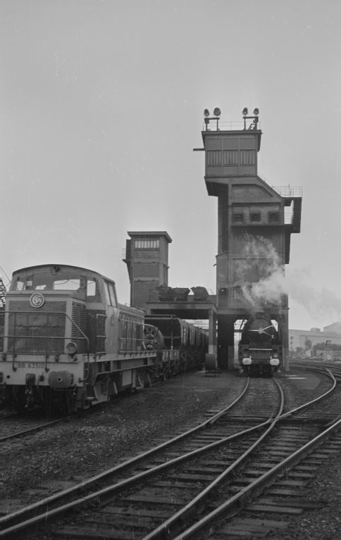 Argentan, SNCF steam depot 141P,R, 140C, 241A,P