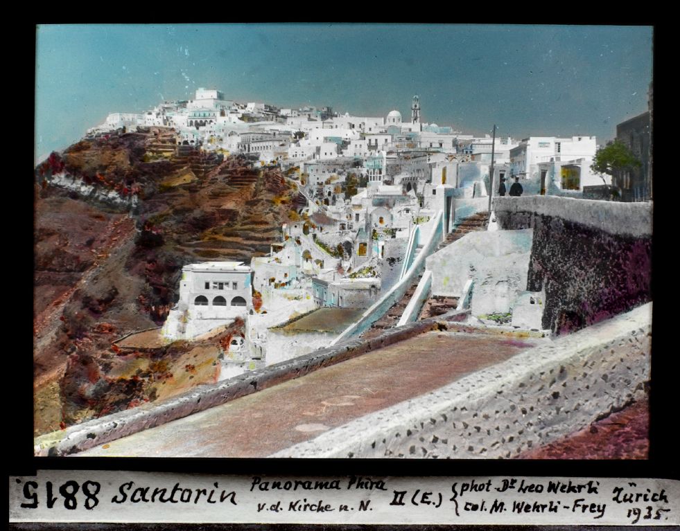 Santorin, Panorama, Phira, von der Kirche, nach Norden II (Osten)