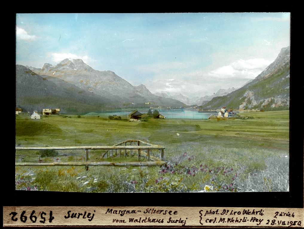 Surlej, Margna and Lake Sils, from the Waldhaus Surlej