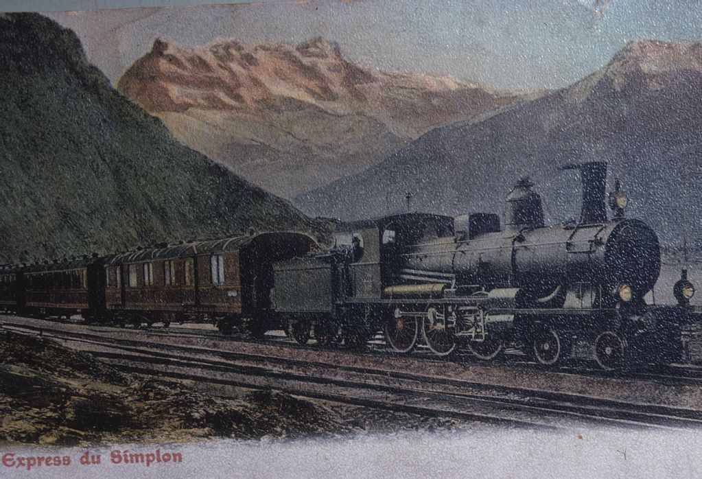 "Express du Simplon", A 3/5 202 of the Gotthard Railway , ca. 1906, repro