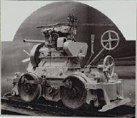 Interior of a gasoline or diesel small locomotive