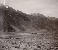Valley of Braldu below confluence of Biafo Glacier, looking southwest (SW)