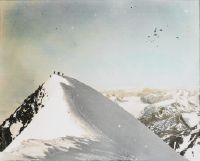 Austria, climber on the Wildspitze, view to southwest (SW)