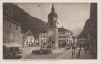 Altdorf, village square with Tell monument