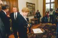Margaret Thatcher, British Prime Minister, visit to Switzerland