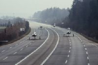 Münsingen, F-5E Tiger take-off and landing exercises on national road N6/motorway A6
