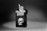 Cigarette pack with skull