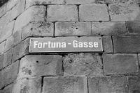 Zurich Old Town, street sign Fortunagasse