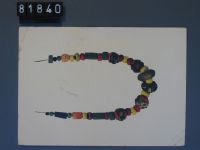 Basel, necklace of glass beads, Nat. size. Around 600 AD.
