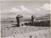 Pre-Inca burial towers on the Cumana Peninsula, Lago Titicaca