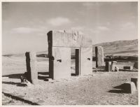 Pre-Inca Sun Gate in Tiahuanaco on Lake Titicaca