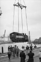 Hamburg, port, repatriation of steam locomotives for steam railroad Furka mountain line from Vietnam