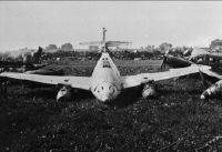 Aircraft Messerschmitt Me-262 on a scrap yard