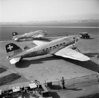 Douglas DC-3-227A, HB-IRO and HB-IRB on the ground in Dübendorf