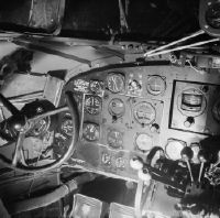 Details behind, under and beside the cockpit of a Douglas DC-3 of Swissair