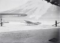 Fokker F. VII a, CH-157 and Klemm L-20, CH-223 on the ground on Lake St. Moritz