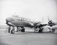 Douglas DC-6 of LAI on the ground in Zurich-Kloten