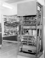 Installation of IBM computing machines in the office building at Hirschengraben in Zurich, IBM 650 Magnetic Drum Data Processing Machine