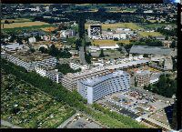 Zurich, district 11, round building near Rank Xerox building