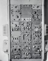 Overhead panel in the cockpit of a Convair CV-990 Coronado of Swissair